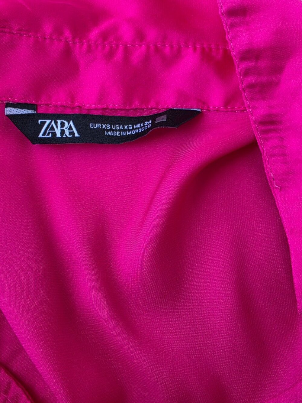 Zara hot pink satin shirt - Picture 6 of 10